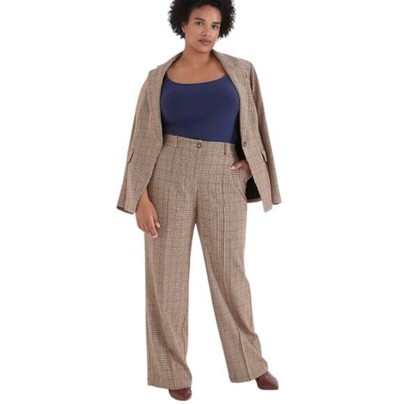 LANE BRYANT The Allie Plaid Wide Leg Pants Plus Size 22 - Picture 1 of 11